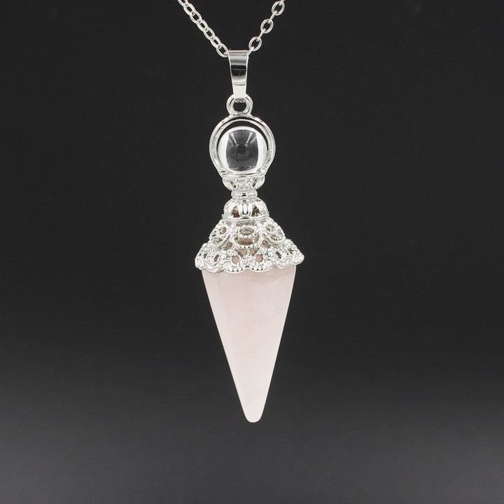 Colliers pendentifs à pointe de cristal de guérison Olivenorma