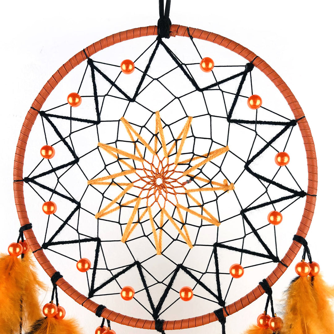 Perles acryliques Olivenorma, attrape-rêves d'Halloween fait main en plumes orange