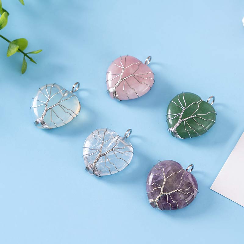 Collier coeur en cristal naturel Olivenorma 