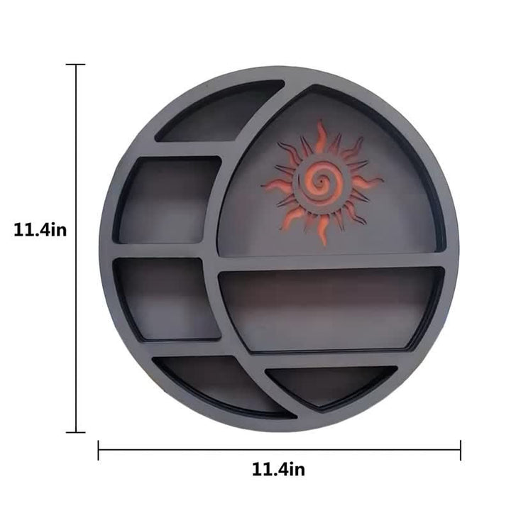 Etagère ronde en cristal en forme de croissant de lune et de soleil Olivenorma