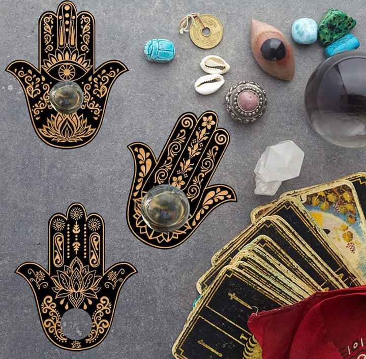 Présentoir à boules de cristal en forme d'aile de Hamsa Olivenorma