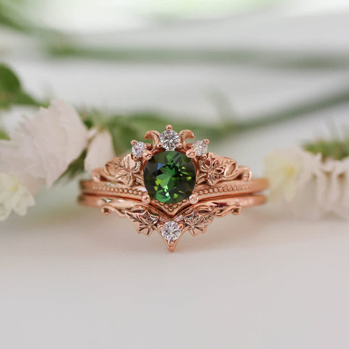 Bague en cristal naturel émeraude Alexandrite Olivenorma