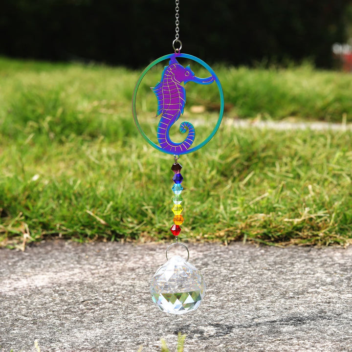 Carillon éolien à suspendre en cristal transparent avec perles chakra Olivenorma 