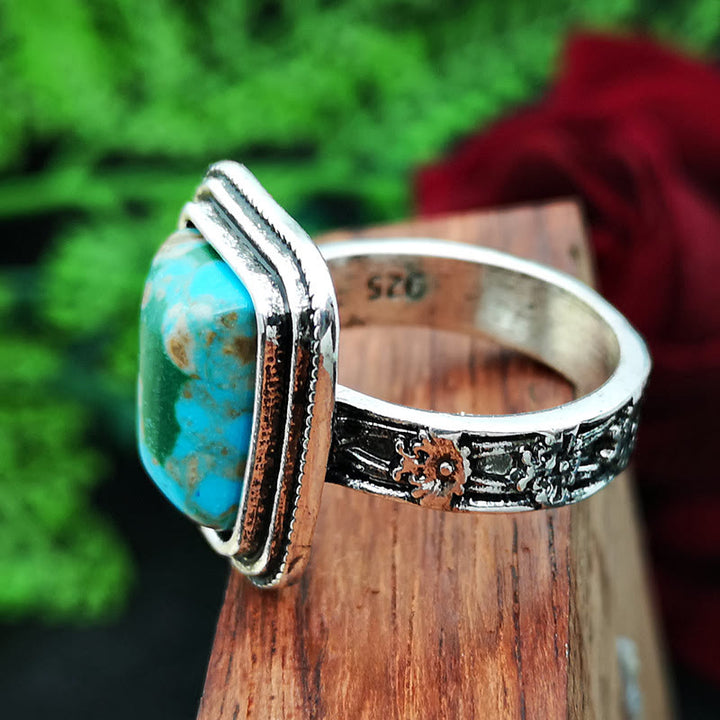 Bague Olivenorma avec pierre empereur et rose en relief - image 3