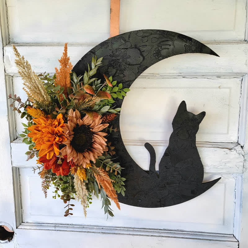 Décoration murale lunaire céleste Olivenorma avec lune et chaton