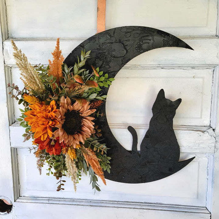 Décoration murale lunaire céleste Olivenorma avec lune et chaton