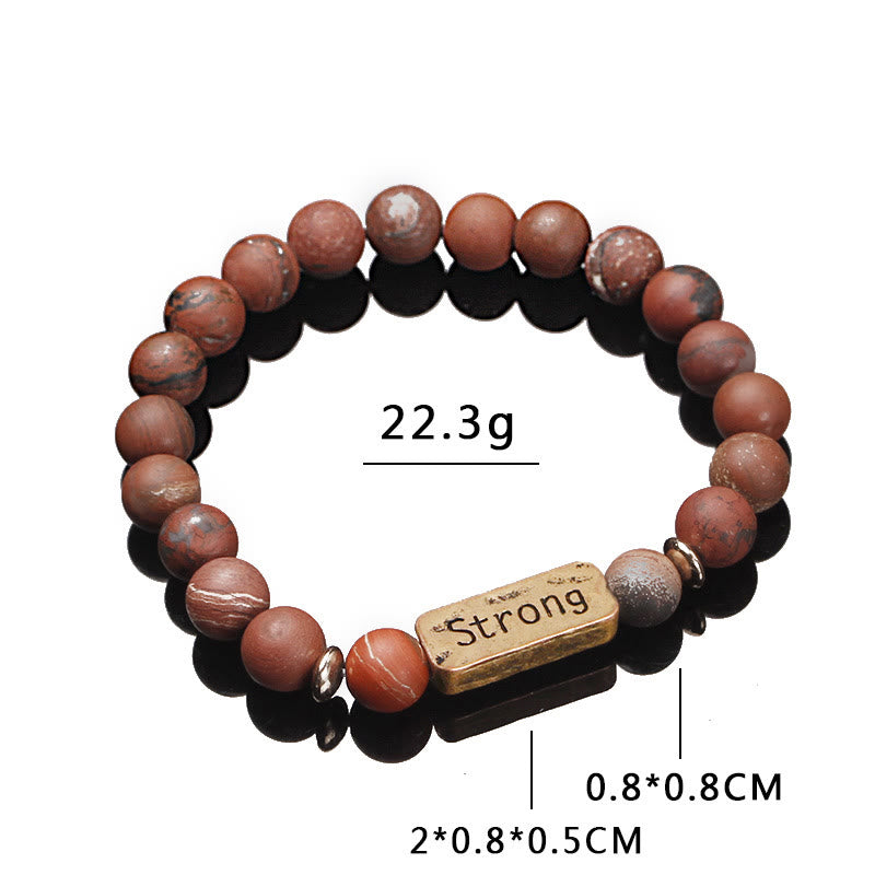 Bracelet gravé solide en pierres précieuses naturelles Olivenorma