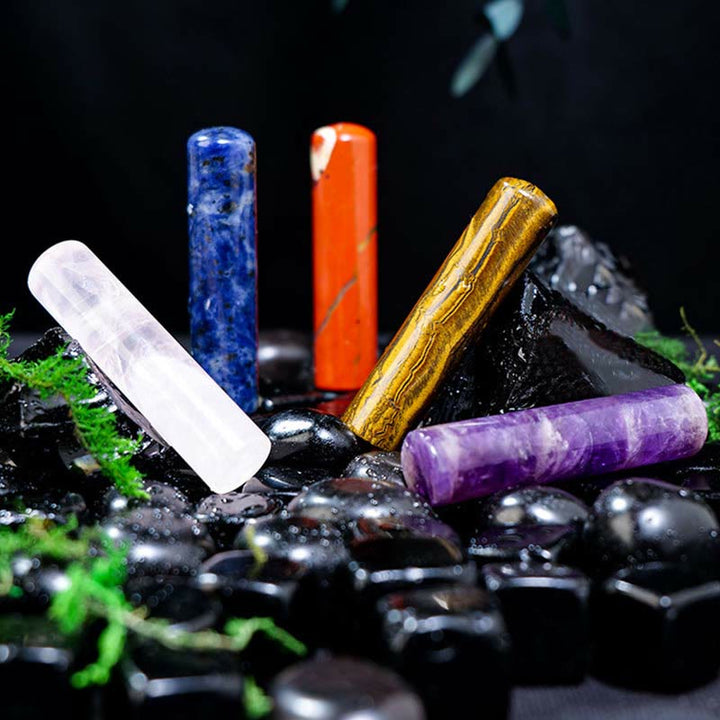 Ornement cylindrique en cristal de chakra naturel Olivenorma Décoration en pierres précieuses