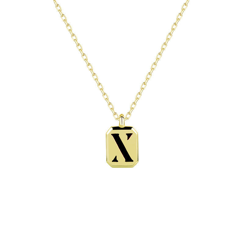 Collier Initiale Personnalisable en Or Olivenorma - Obsidienne - X - image 27