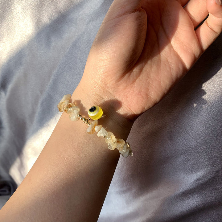 Bracelet pendentif mauvais œil en gravier de cristal naturel Olivenorma