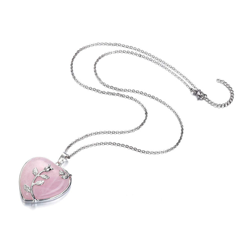 Collier en pierres précieuses en forme de rose en forme de cœur Olivenorma