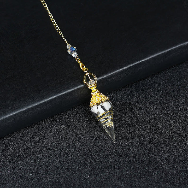 Pendule pyramidale hexagonale en cristal résineline naturelle Olivenorma