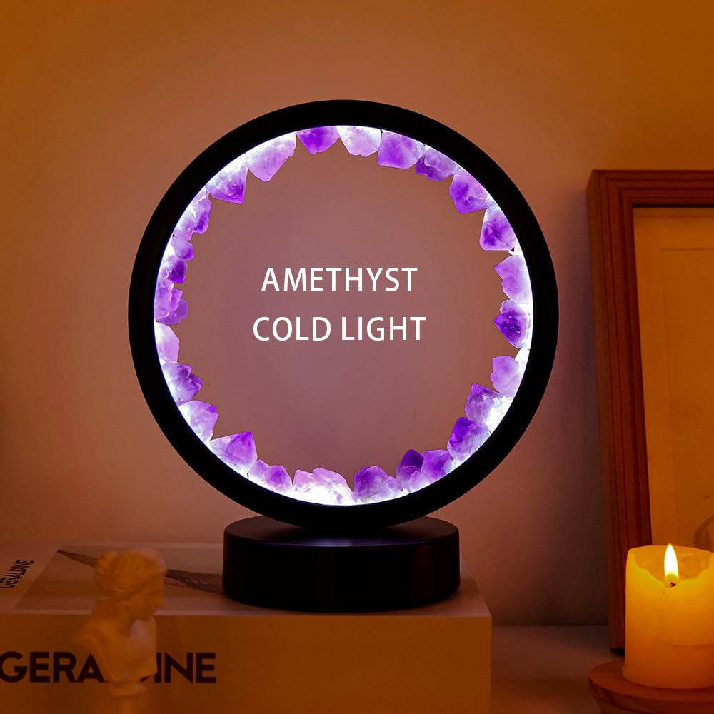 Lampe LED décorative rechargeable Olivenorma Natural « Cristal d'améthyste Zen Light » - Améthyste et lumière froide - image 2
