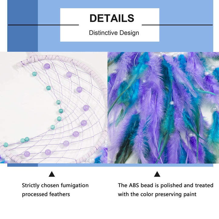 Attrape-rêves en jade violet turquoise fait main Olivenorma 