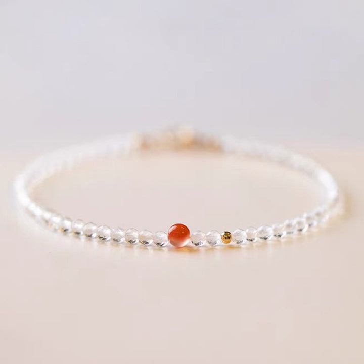 Gathering Fortune - Bracelet en pierres précieuses en cristal transparent 