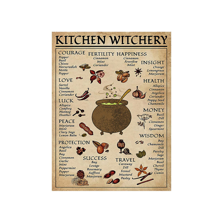 Affiche murale de cuisine et salle à manger d'Halloween de sorcière magique Olivenorma - Pot magique - Sans cadre - 40*50 cm - image 1