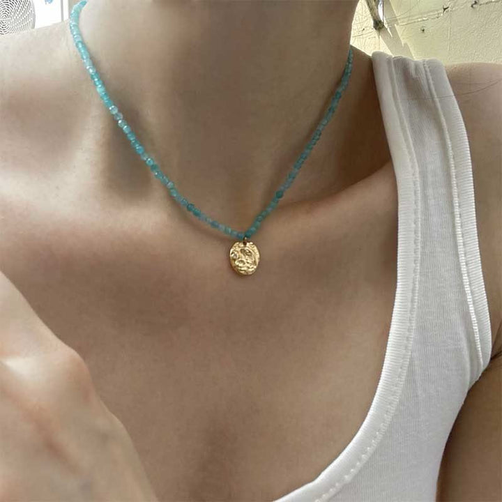 Collier avec pendentif en métal et cristal naturel Olivenorma