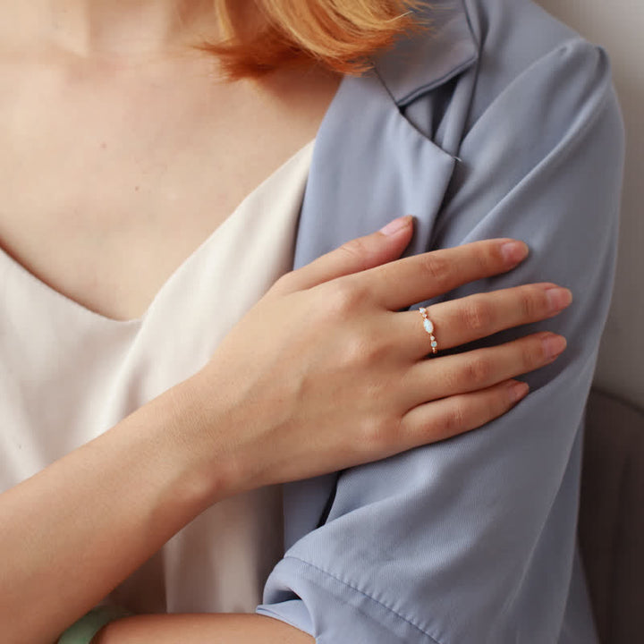 Olivenorma « Amour et Sincérité » - Bague Vintage Opale Reki