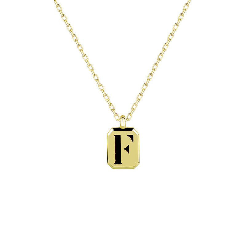 Collier Initiale Personnalisable en Or Olivenorma - Obsidienne - F - image 9