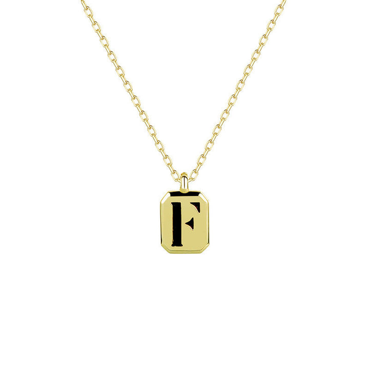 Collier Initiale Personnalisable en Or Olivenorma - Obsidienne - F - image 9