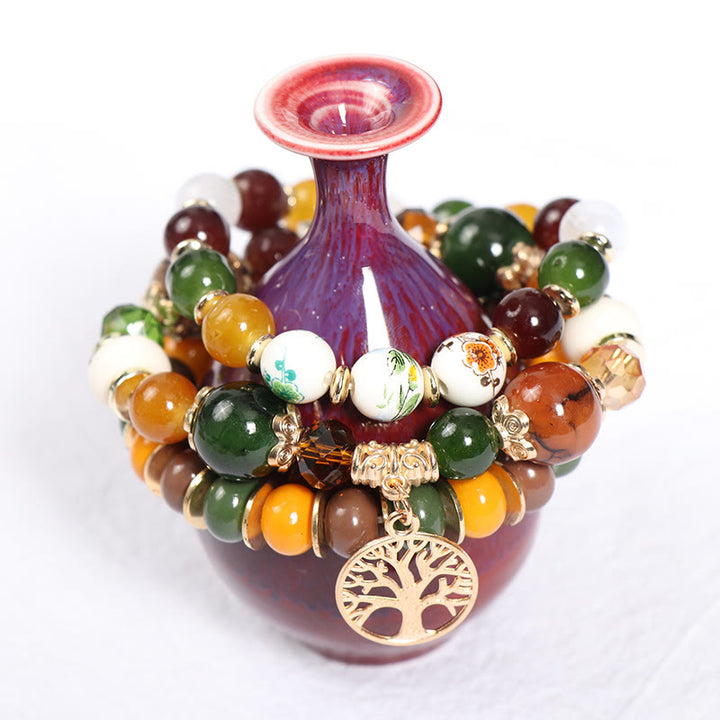 Ensemble de bracelets en cristal arbre de vie fait main Olivenorma Boho