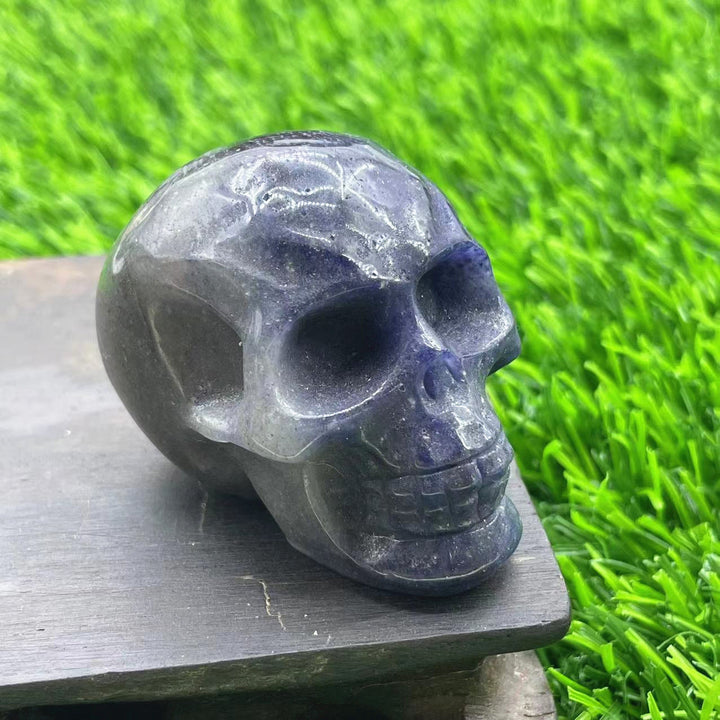 Décoration en pierre précieuse de crâne en cristal naturel sculpté Olivenorma de 5 cm 