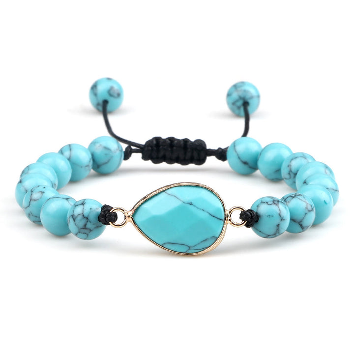 Bracelet en perles d'opalite avec pierre œil de chat Olivenorma
