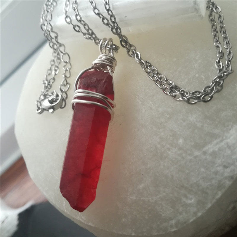 Collier de guérison en cristal rouge Olivenorma 