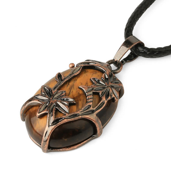 Collier en cristal enveloppé de fleurs en laiton et améthyste Olivenorma