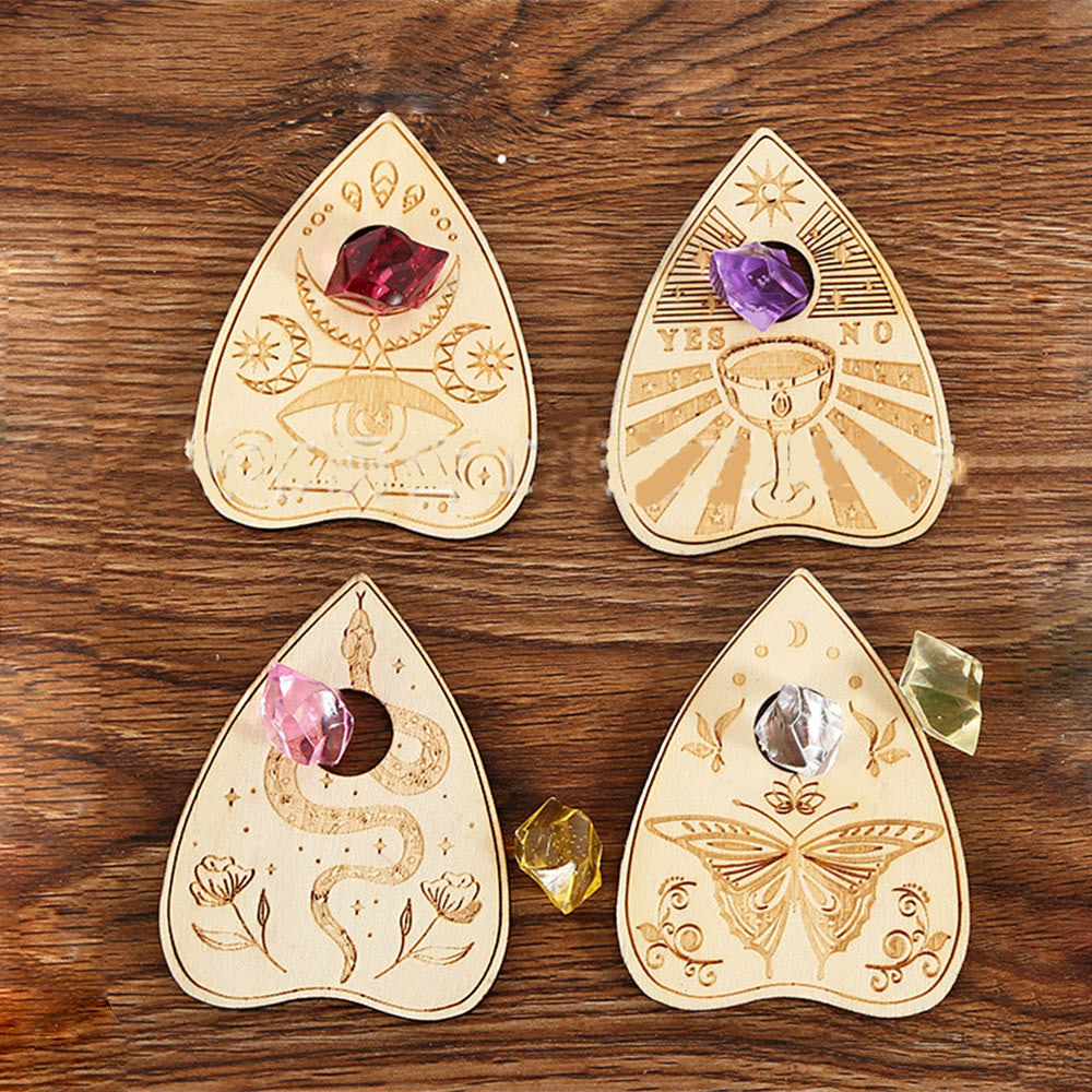 Olivenorma Lot de 4 plateaux à boules de cristal en bois Étagère à cristaux