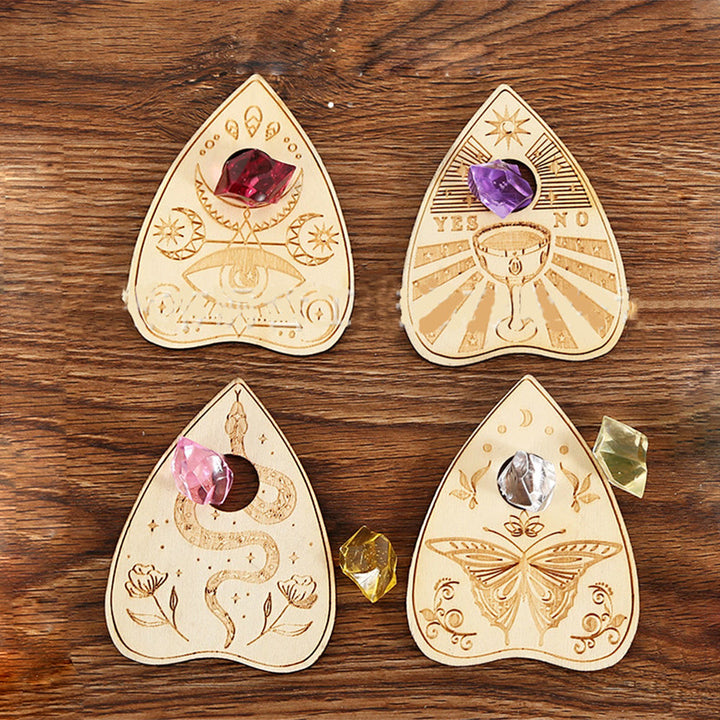 Olivenorma Lot de 4 plateaux à boules de cristal en bois Étagère à cristaux