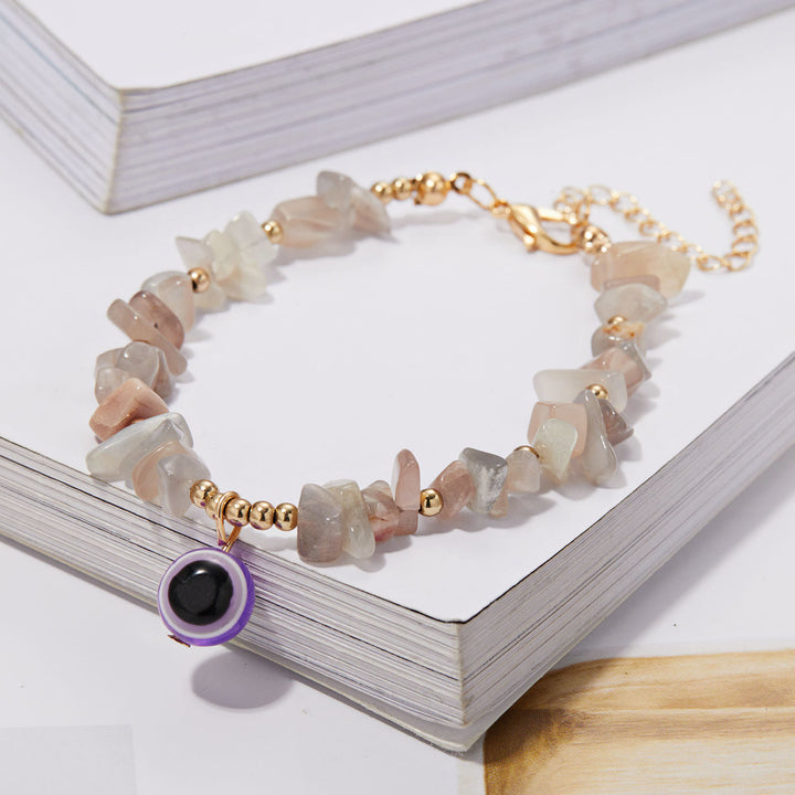 Bracelet pendentif mauvais œil en gravier de cristal naturel Olivenorma
