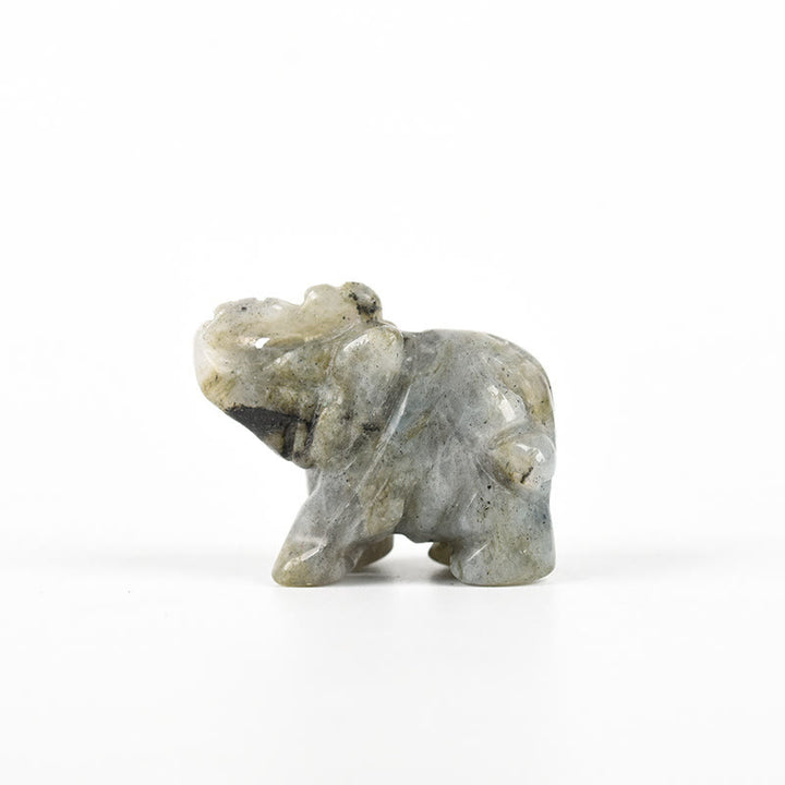 Figurine d'éléphant sculptée Olivenorma 1,5/2 pouces Décoration en pierres précieuses