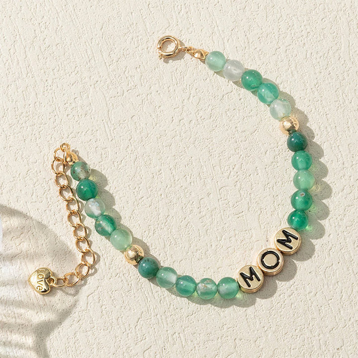 Olivenorma « Pour maman » – Bracelet de richesse en aventurine verte 