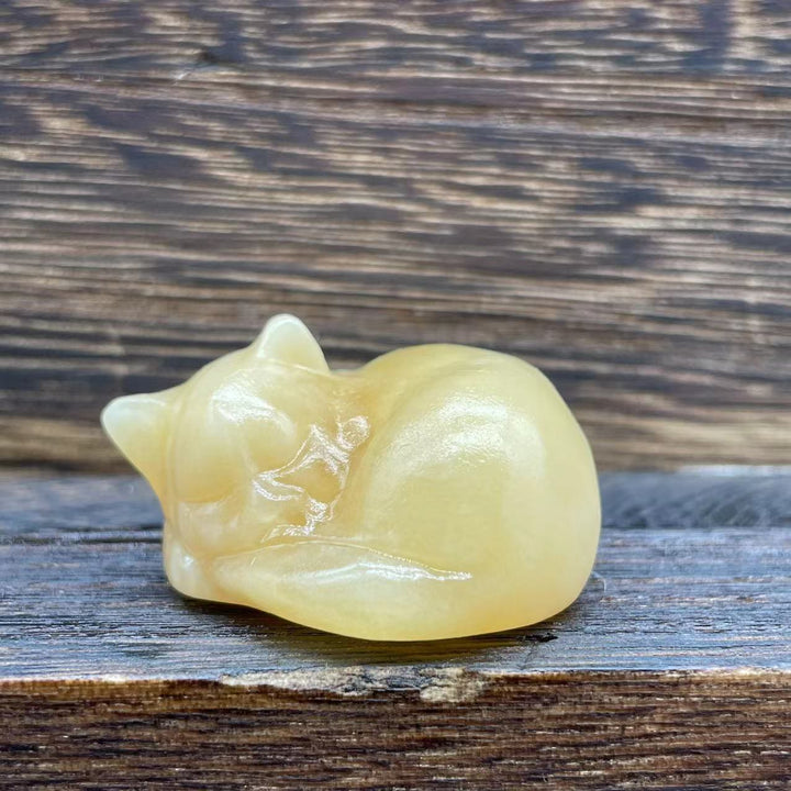 Décoration en pierre précieuse pour chat en cristal naturel Olivenorma de 4 cm