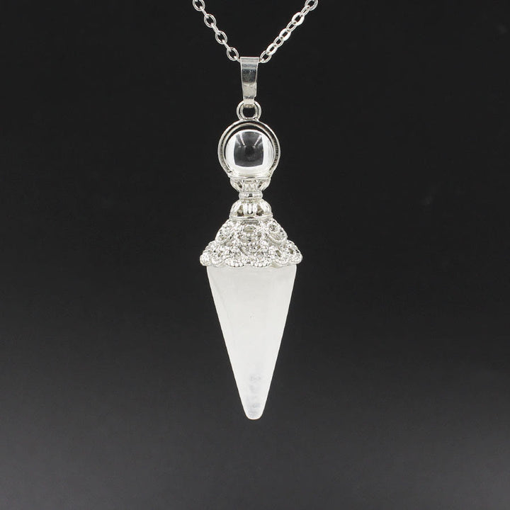 Colliers pendentifs à pointe de cristal de guérison Olivenorma