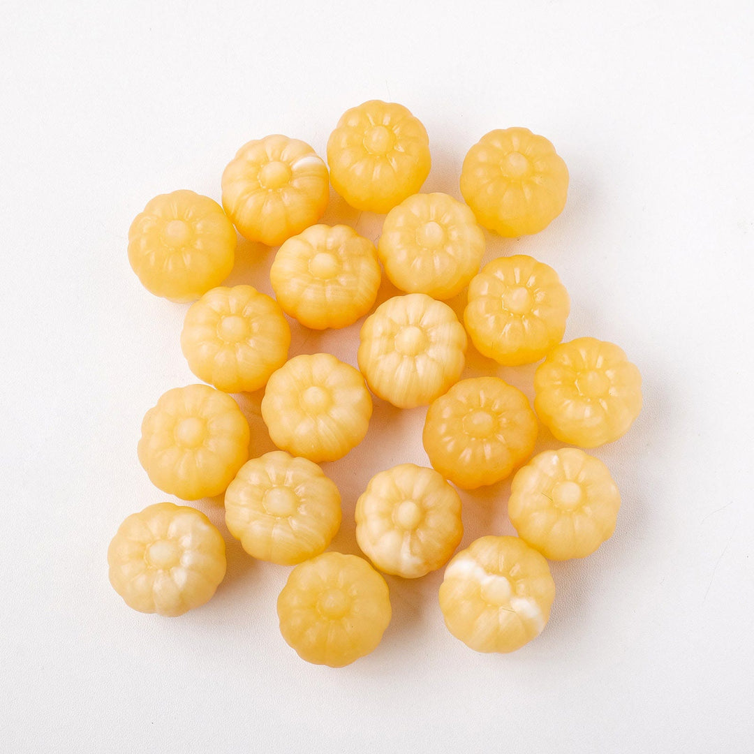 Olivenorma 1PC Mini Citrouille Décoration Pierre Précieuse Calcite Jaune 