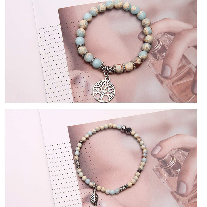 Bracelet Arbre de vie en pierre empereur Olivenorma