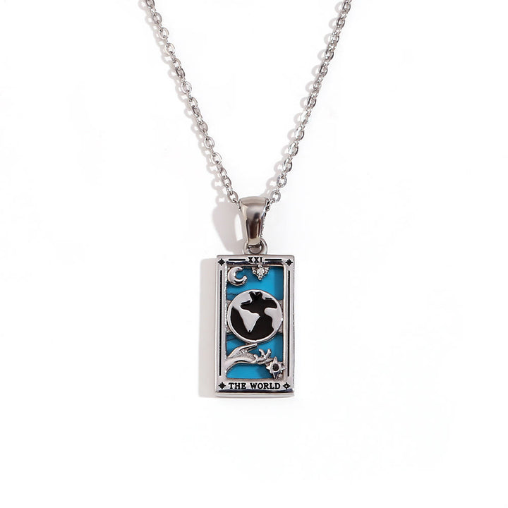 Collier de cartes de tarot en acier inoxydable plaqué or 18 carats Olivenorma 