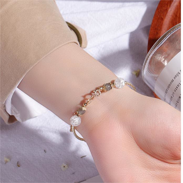 Bracelet en cristal de lune et d'étoile en labradorite Olivenorma