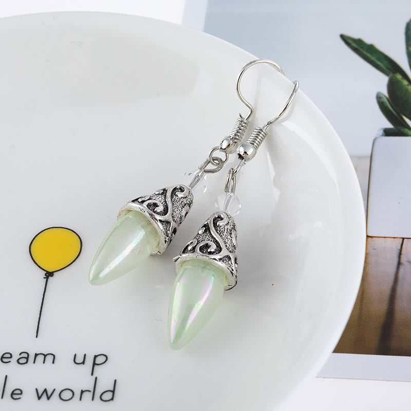 Boucles d'oreilles pendantes en argent pur avec pierre de lune de style royal Olivenorma