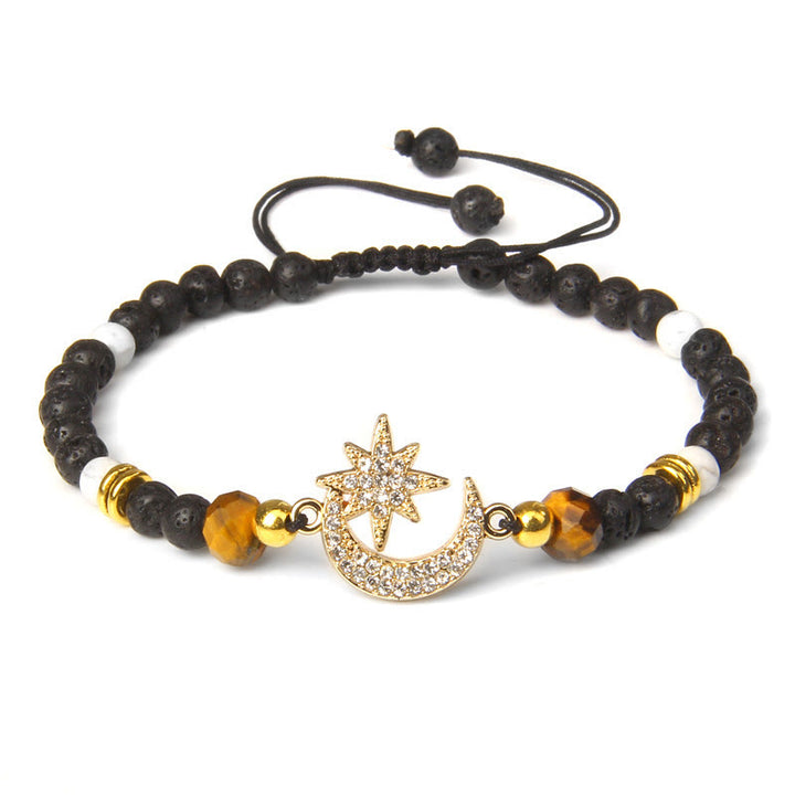Bracelet lune et étoile en pierres précieuses Olivenorma « Moon And Starlight »