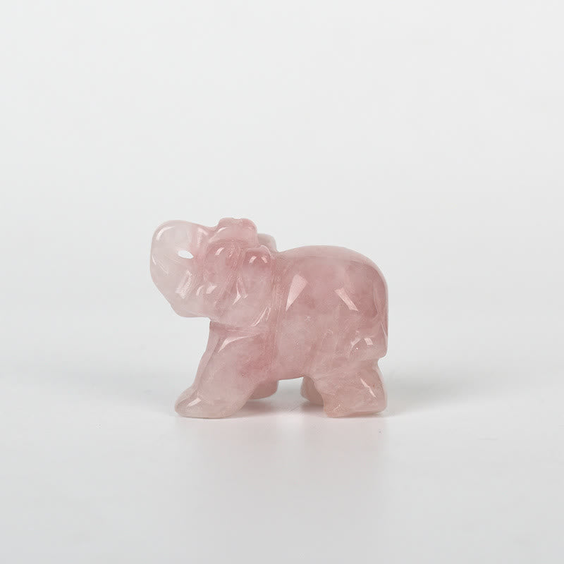 Figurine d'éléphant sculptée Olivenorma 1,5/2 pouces Décoration en pierres précieuses