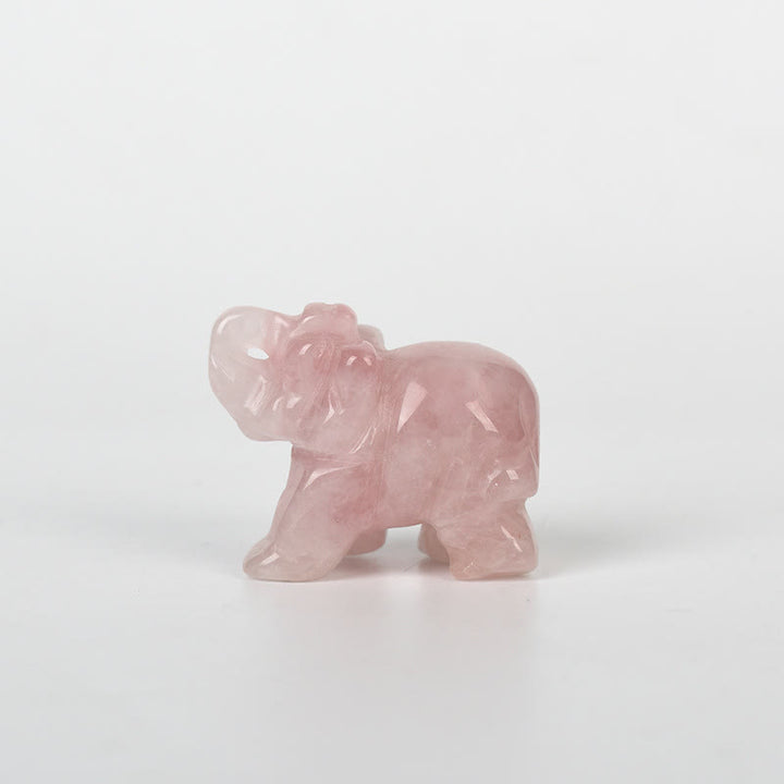 Figurine d'éléphant sculptée Olivenorma 1,5/2 pouces Décoration en pierres précieuses