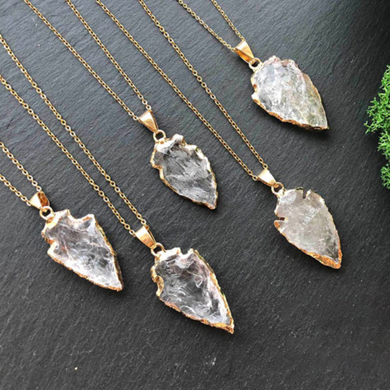 Collier en pointe de flèche en cornaline et cristal naturel Olivenorma - Quartz clair - image 7