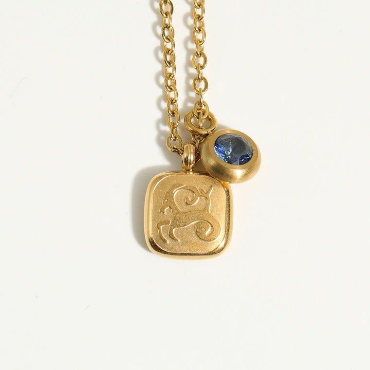 Collier pendentif Olivenorma avec douze pierres de naissance du zodiaque