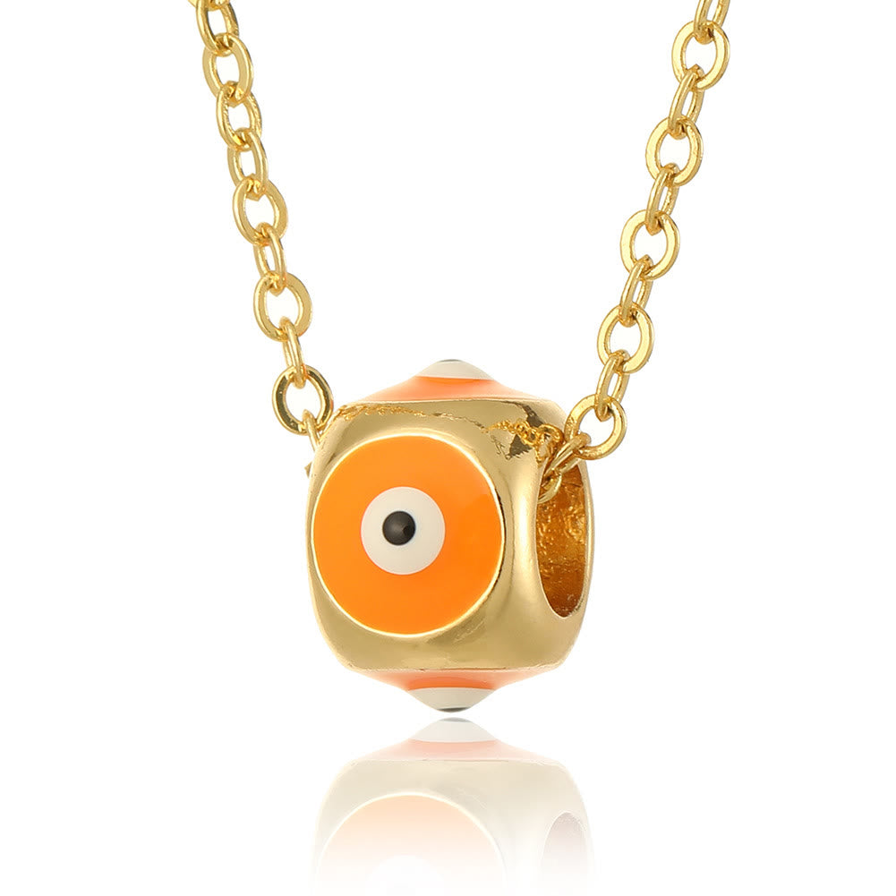 Collier pendentif rond contre le mauvais œil dégoulinant d'huile Olivenorma 