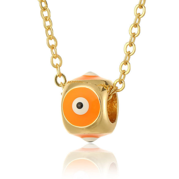 Collier pendentif rond contre le mauvais œil dégoulinant d'huile Olivenorma 