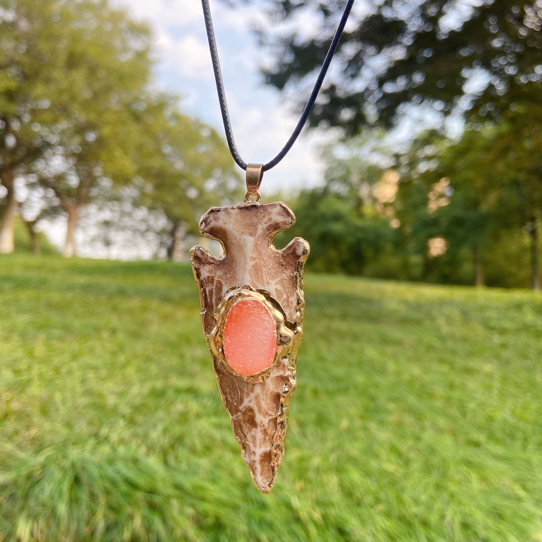 Collier avec ancre et flèche en cristal naturel Olivenorma