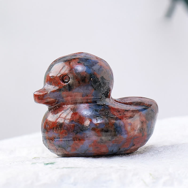 Décoration en pierre précieuse sculptée en forme de canard en cristal de quartz Olivenorma de 1,2 pouce